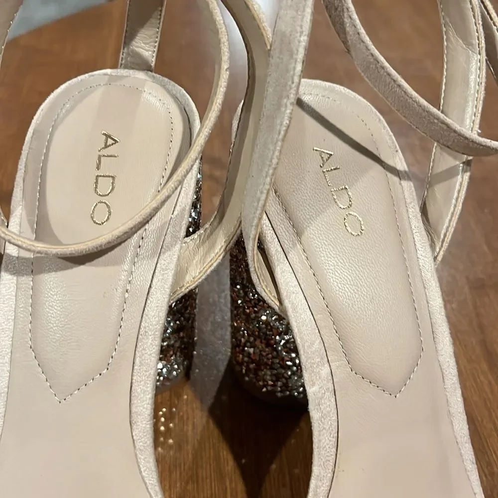 Aldo dress shoes with sparkly heels size 8.5.